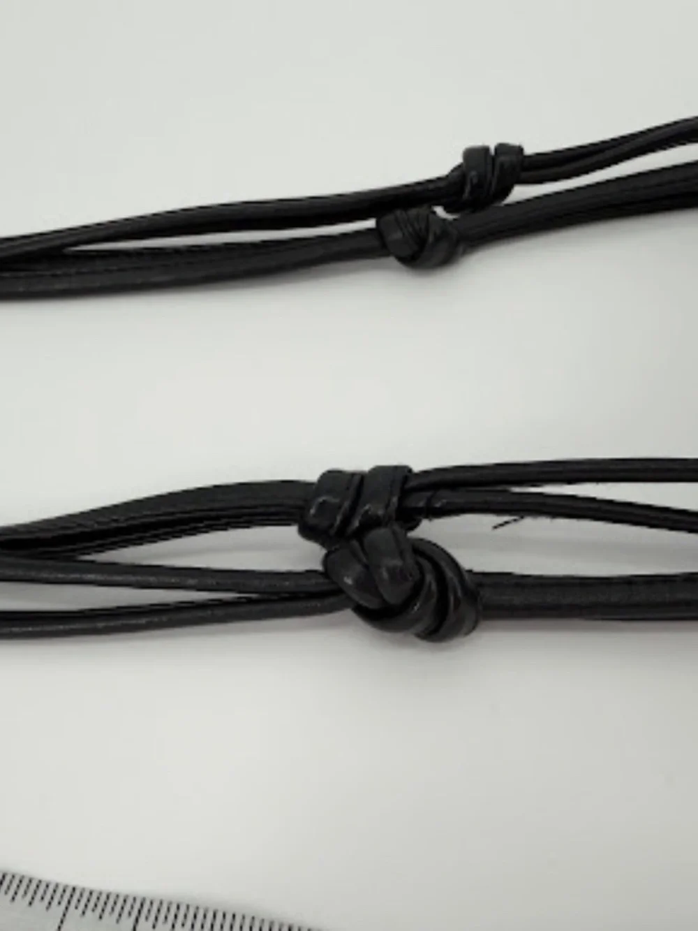 Vintage Saddle River Black Soft Glove Leather Knotted Strap Crossbody Bag